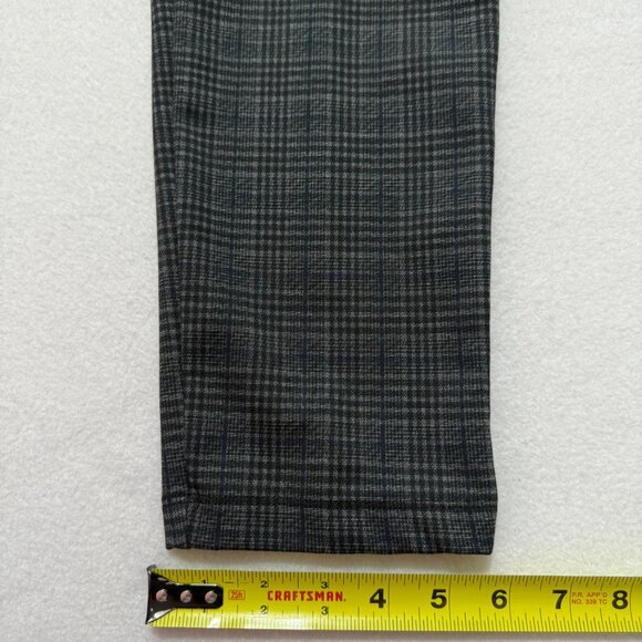 Ellen Tracy Women's Pull-on Stretch Mid Rise Skinny Plaid Black Pants Size L - Picture 9 of 10